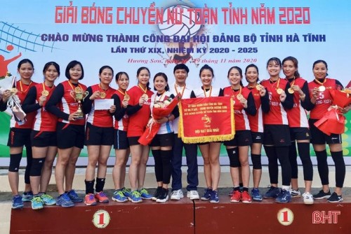 Đội Hương Sơn vô địch giải bóng chuyền nữ toàn tỉnh Hà Tĩnh năm 2020